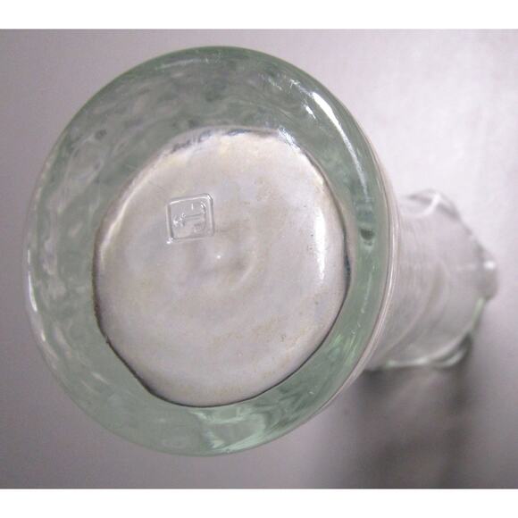 Clear Glass Vase with Embossed Heart & Wavy Rim Textured Romantic Decor 7 Inches - Picture 4 of 4